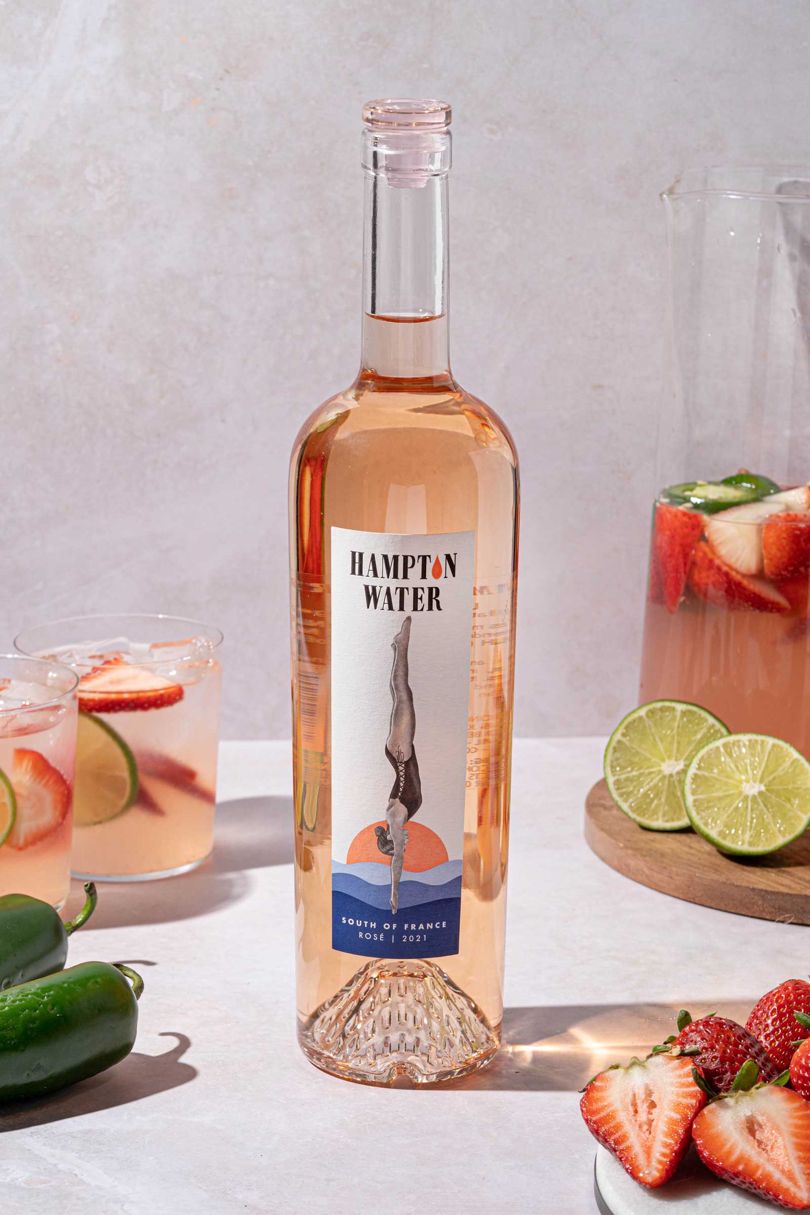 Spicy Strawberry Rosé Smash Hampton Water Wine Co